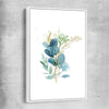 Floral print of Eucalyptus Bunch One with white framed canvas