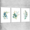 Floral print of Eucalyptus Bunch Set with white framed canvas