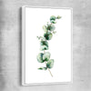 Floral print of Eucalyptus One with white framed canvas