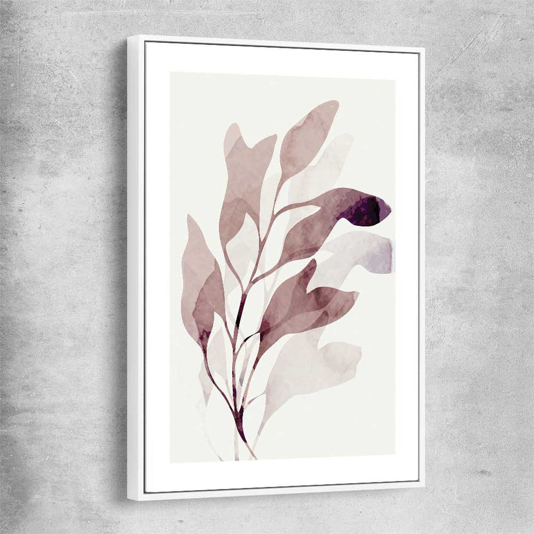 Floral print of Floral Texture Two with white framed canvas