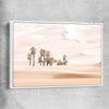 Floral print of Oasis Dunes with white framed canvas