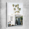 Floral print of Palm Springs Sky with white framed canvas