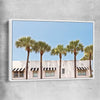 Floral print of South Miami Palms with white framed canvas
