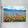 Floral print of Spring Blossom with white framed canvas