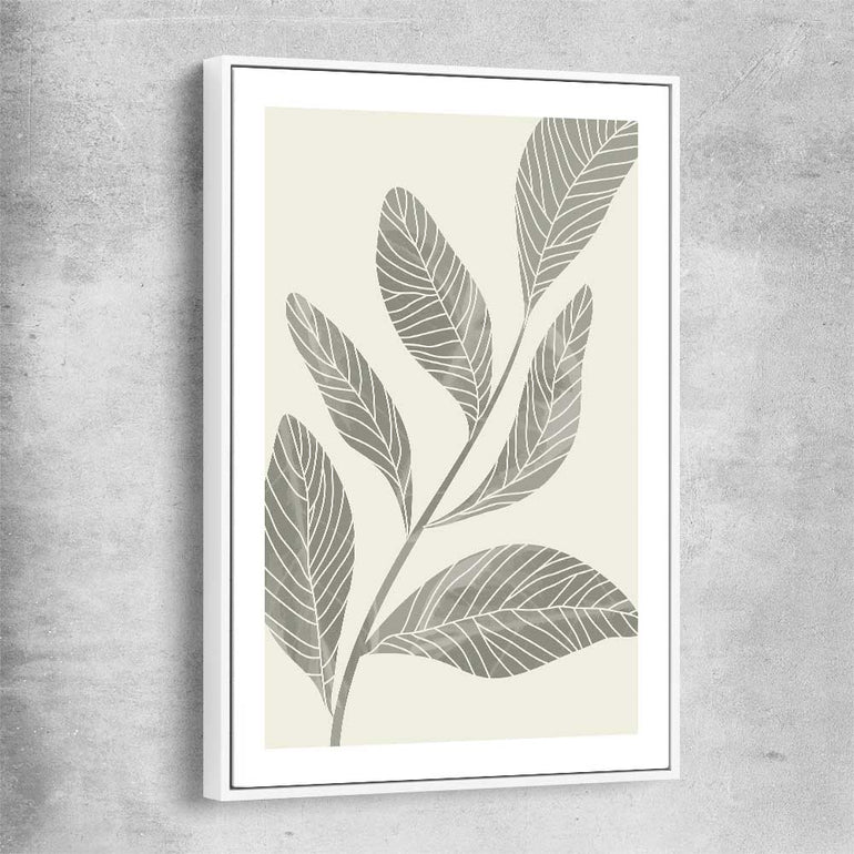 Floral print of Vintage Floral Three with white framed canvas