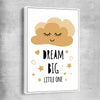 Dream Big white framed canvas is a nursery canvas wall art and print suited for childrens nursery area