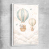 Floating Dreams white framed canvas is a nursery canvas wall art and print suited for childrens nursery area