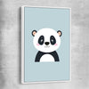 Friendly Panda white framed canvas is a nursery canvas wall art and print suited for childrens nursery area