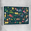 Tropical Alphabet white framed canvas is a nursery canvas wall art and print suited for childrens nursery area