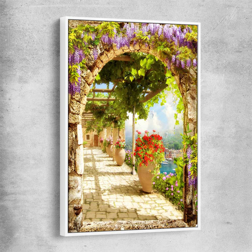 Beautiful Italian Arch white framed canvas is a high quality print in our city skyline, travel prints and maps collection