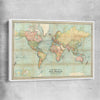 Antique World Colour white framed canvas is a high quality print in our city skyline, travel prints and maps collection