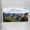 Blue Mountains Valley white framed canvas is a high quality print in our city skyline, travel prints and maps collection
