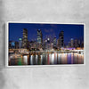 Brisbane Southbank Glow white framed canvas is a high quality print in our city skyline, travel prints and maps collection