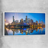 City Reflections Melbourne white framed canvas is a high quality print in our city skyline, travel prints and maps collection