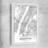 Manhattan City white framed canvas is a high quality print in our city skyline, travel prints and maps collection