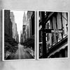 Manhattan Street Pair white framed canvas is a high quality print in our city skyline, travel prints and maps collection