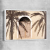 Marrakech Palm Shadows white framed canvas is a high quality print in our city skyline, travel prints and maps collection