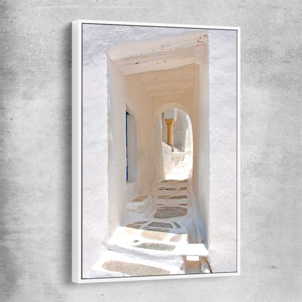 Moroccan Archway white framed canvas is a high quality print in our city skyline, travel prints and maps collection