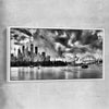 Sydney Skyline Noir white framed canvas is a high quality print in our city skyline, travel prints and maps collection
