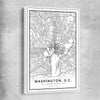 Washington City white framed canvas is a high quality print in our city skyline, travel prints and maps collection