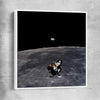 Space prints and wall art of Apollo 11 Earthrise with white framed canvas