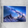 Space prints and wall art of Bright Milky Way with white framed canvas