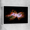 Space prints and wall art of Butterfly Nebula with white framed canvas