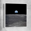 Space prints and wall art of Earthrise with white framed canvas