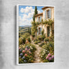 Provence In Bloom white framed canvas is a high quality print in our city skyline, travel prints and maps collection