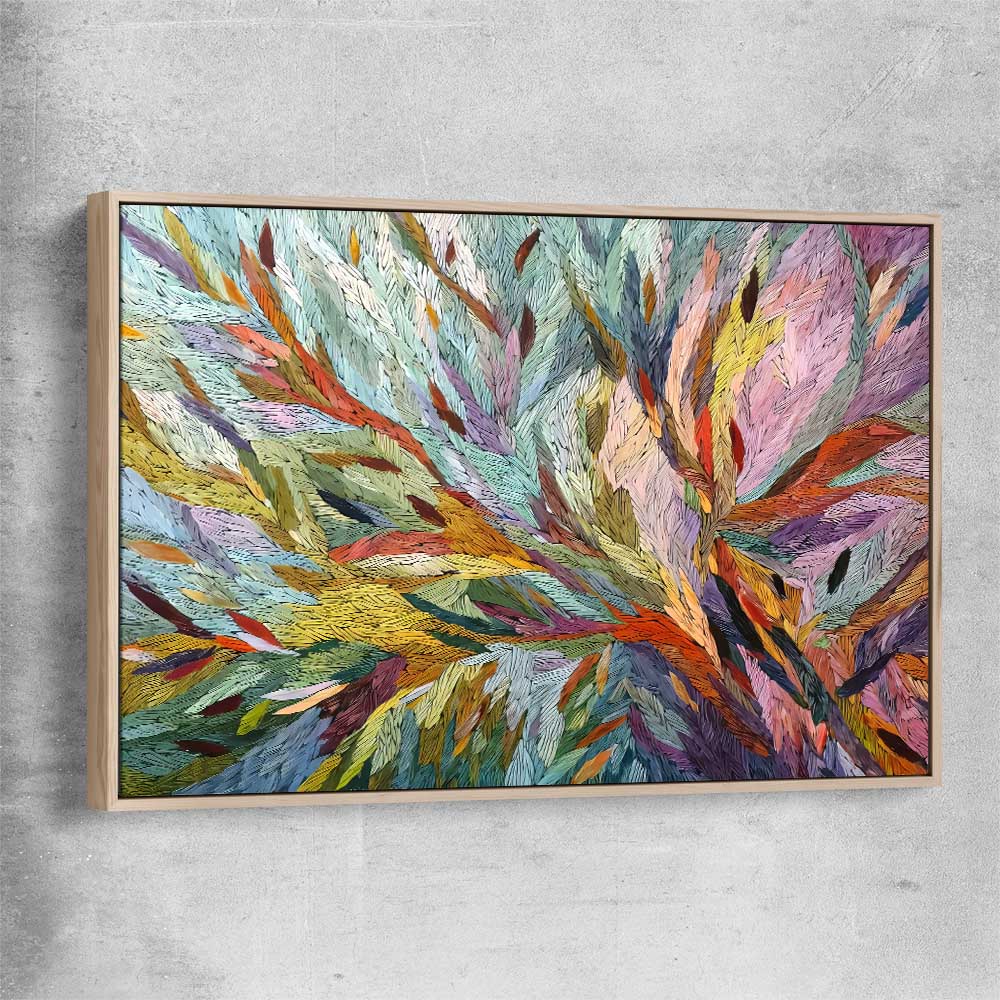 Abstract Australian Nature raw oak framed canvas - part of our high quality canvas abstract wall art collection