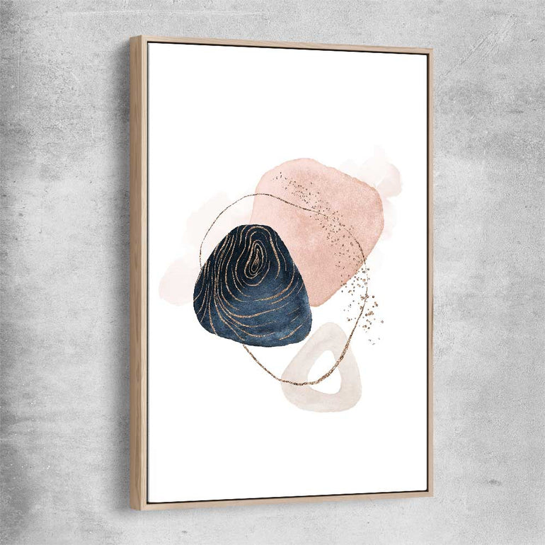 Abstract Circles raw oak framed canvas - part of our high quality canvas abstract wall art collection