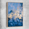 Blue and Gold Flow raw oak framed canvas - part of our high quality canvas abstract wall art collection