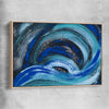 Blue Ether raw oak framed canvas - part of our high quality canvas abstract wall art collection