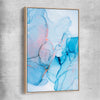 Blue Fracture raw oak framed canvas - part of our high quality canvas abstract wall art collection