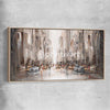 City Life, New York raw oak framed canvas - part of our high quality canvas abstract wall art collection