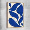 Cobalt Ribbon Reverie raw oak framed canvas - part of our high quality canvas abstract wall art collection