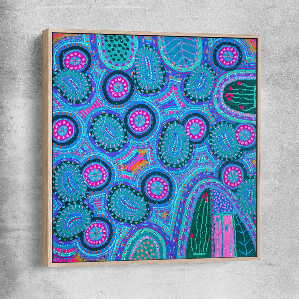 Colours are Encryptic raw oak framed canvas - part of our high quality canvas abstract wall art collection