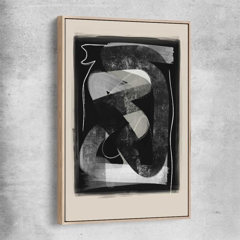Dark Flow raw oak framed canvas - part of our high quality canvas abstract wall art collection
