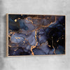 Deep Blue Veins raw oak framed canvas - part of our high quality canvas abstract wall art collection