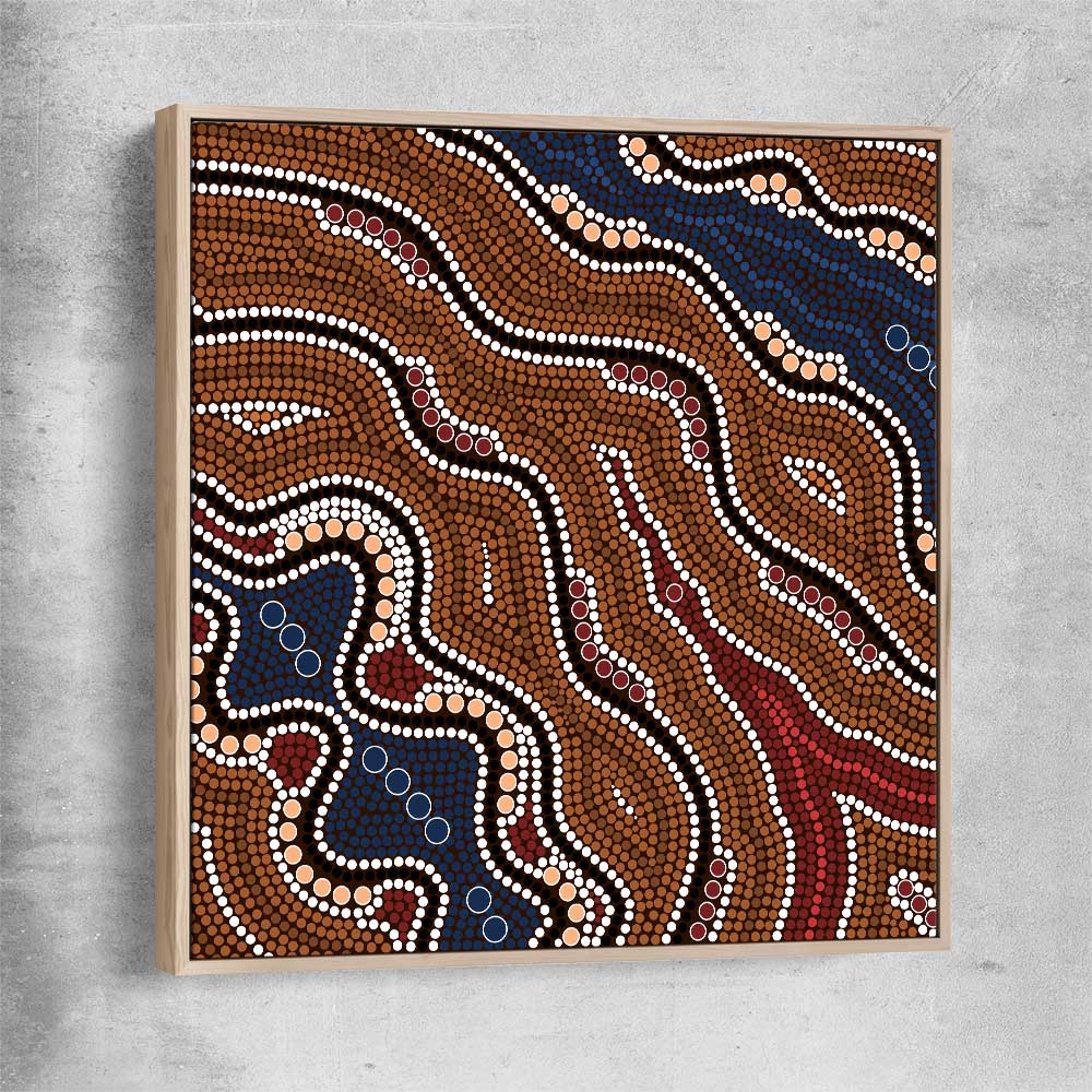 Dots of Time raw oak framed canvas - part of our high quality canvas abstract wall art collection