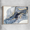 Drifting Blues raw oak framed canvas - part of our high quality canvas abstract wall art collection