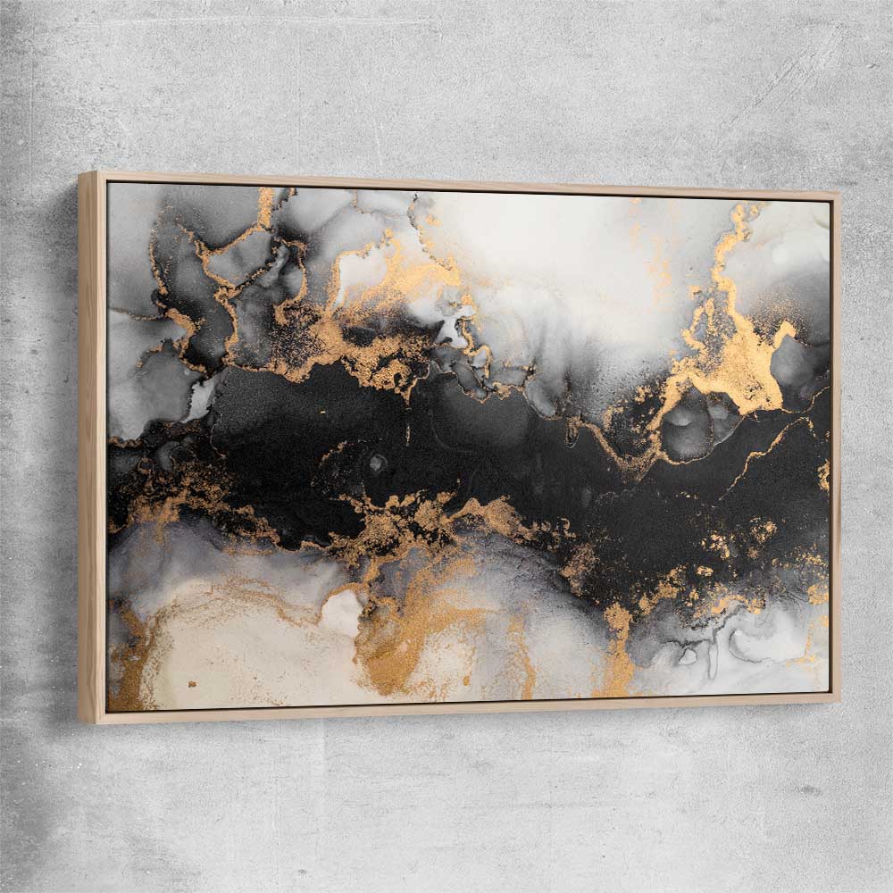Grey Energy raw oak framed canvas - part of our high quality canvas abstract wall art collection