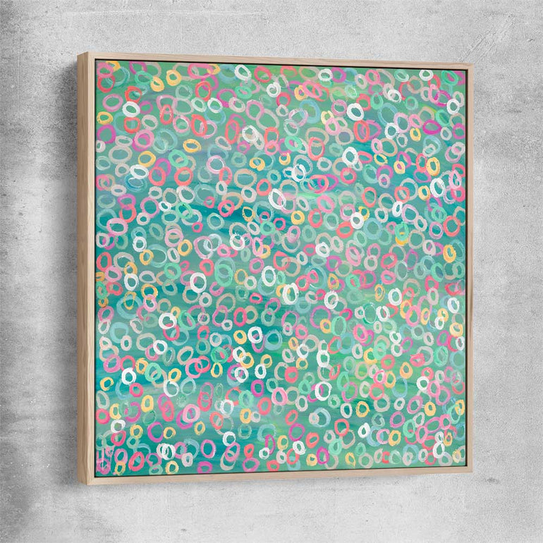 Healthy Molecules raw oak framed canvas - part of our high quality canvas abstract wall art collection