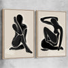 Matisse Shadow Pair raw oak framed canvas - part of our high quality canvas abstract wall art collection
