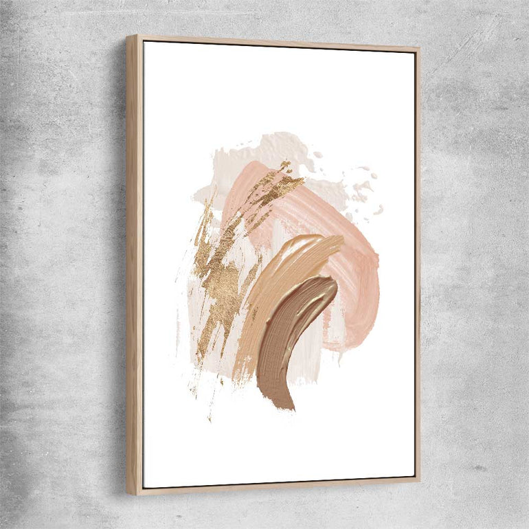 Neutral Strokes Three raw oak framed canvas - part of our high quality canvas abstract wall art collection