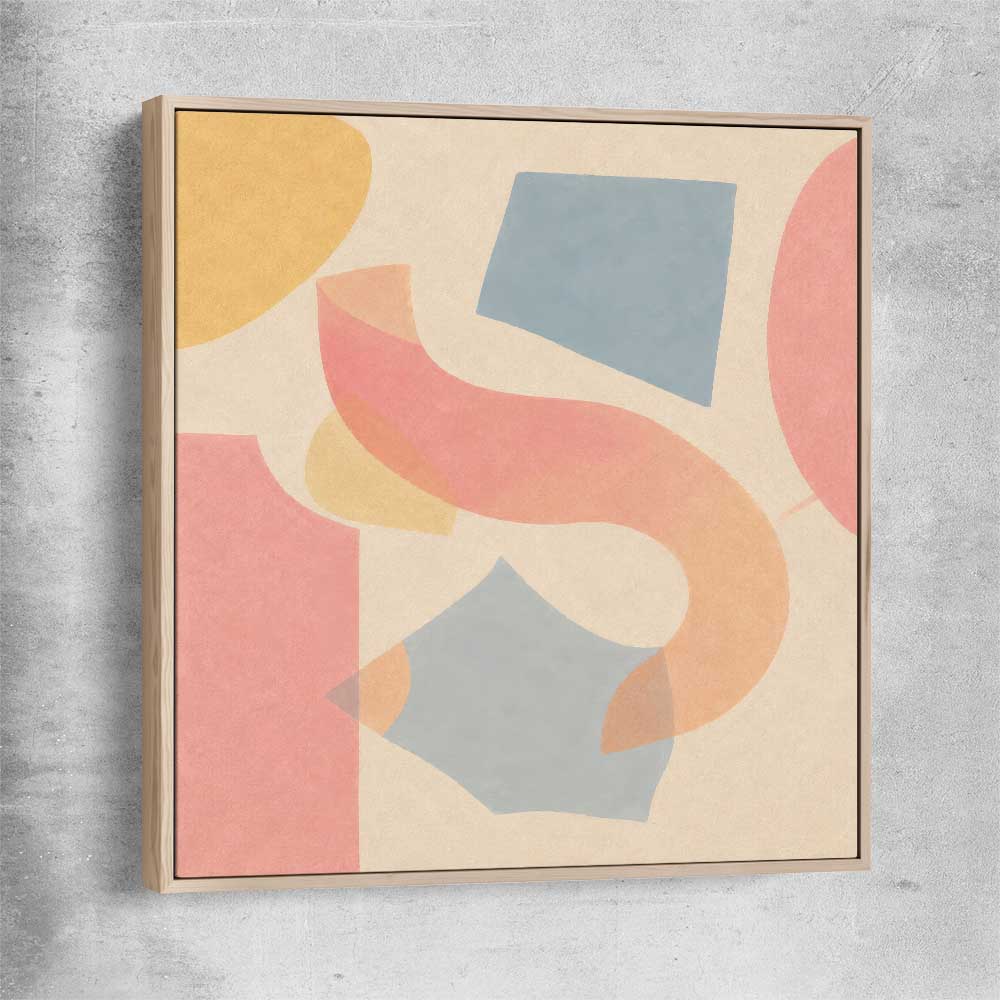 Paper and Pastel raw oak framed canvas - part of our high quality canvas abstract wall art collection