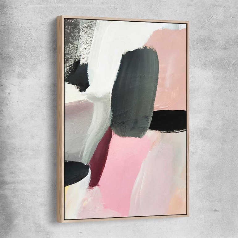 Pastel Strokes raw oak framed canvas - part of our high quality canvas abstract wall art collection