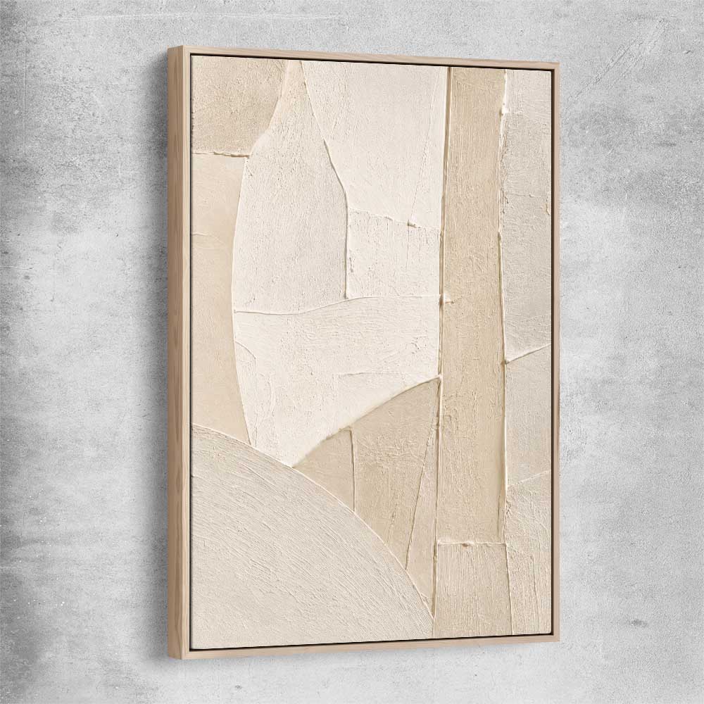 Quiet Forms raw oak framed canvas - part of our high quality canvas abstract wall art collection