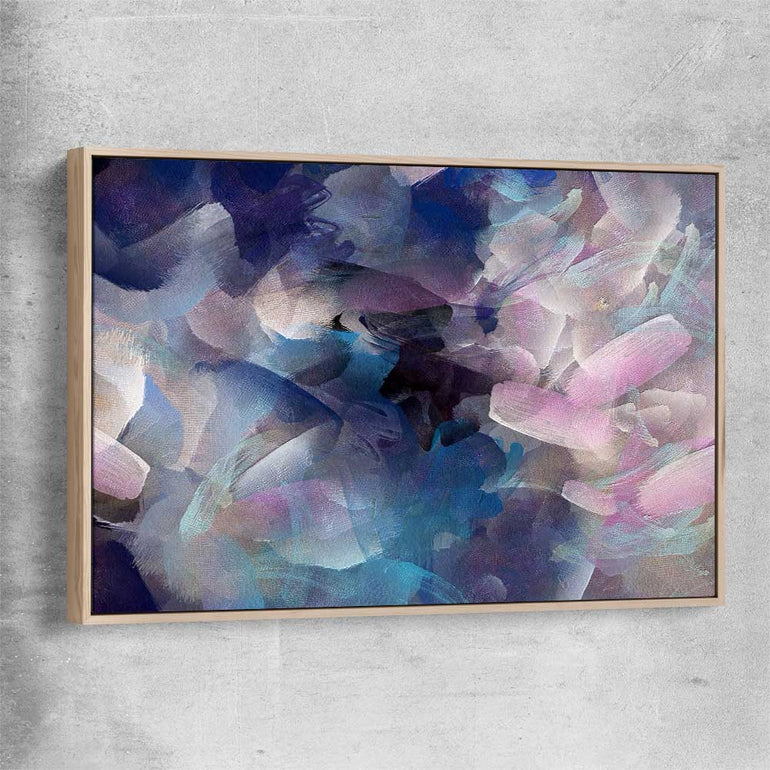 Simple Strokes raw oak framed canvas - part of our high quality canvas abstract wall art collection