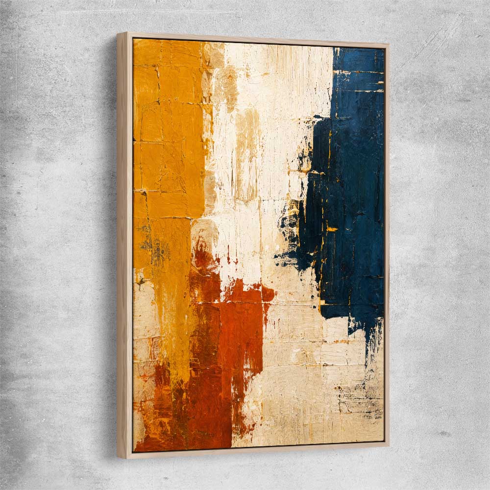 Terra Tide raw oak framed canvas - part of our high quality canvas abstract wall art collection